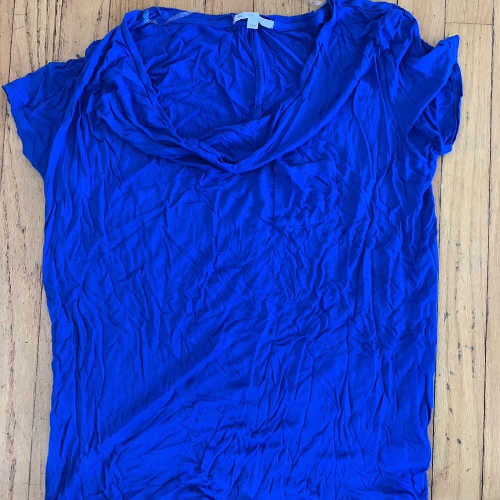royal blue cowl neck ish tee